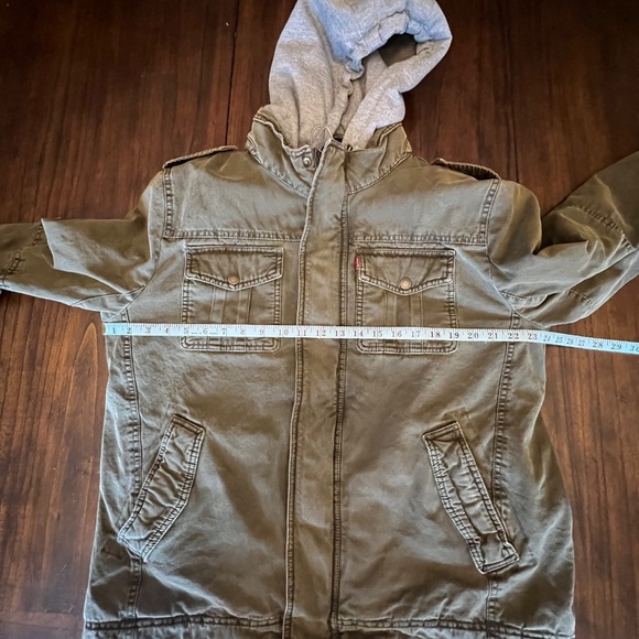 Levi's Men's Cotton Olive Denim Faux Shearling Utility Field Jacket, Size Large - Picture 14 of 16